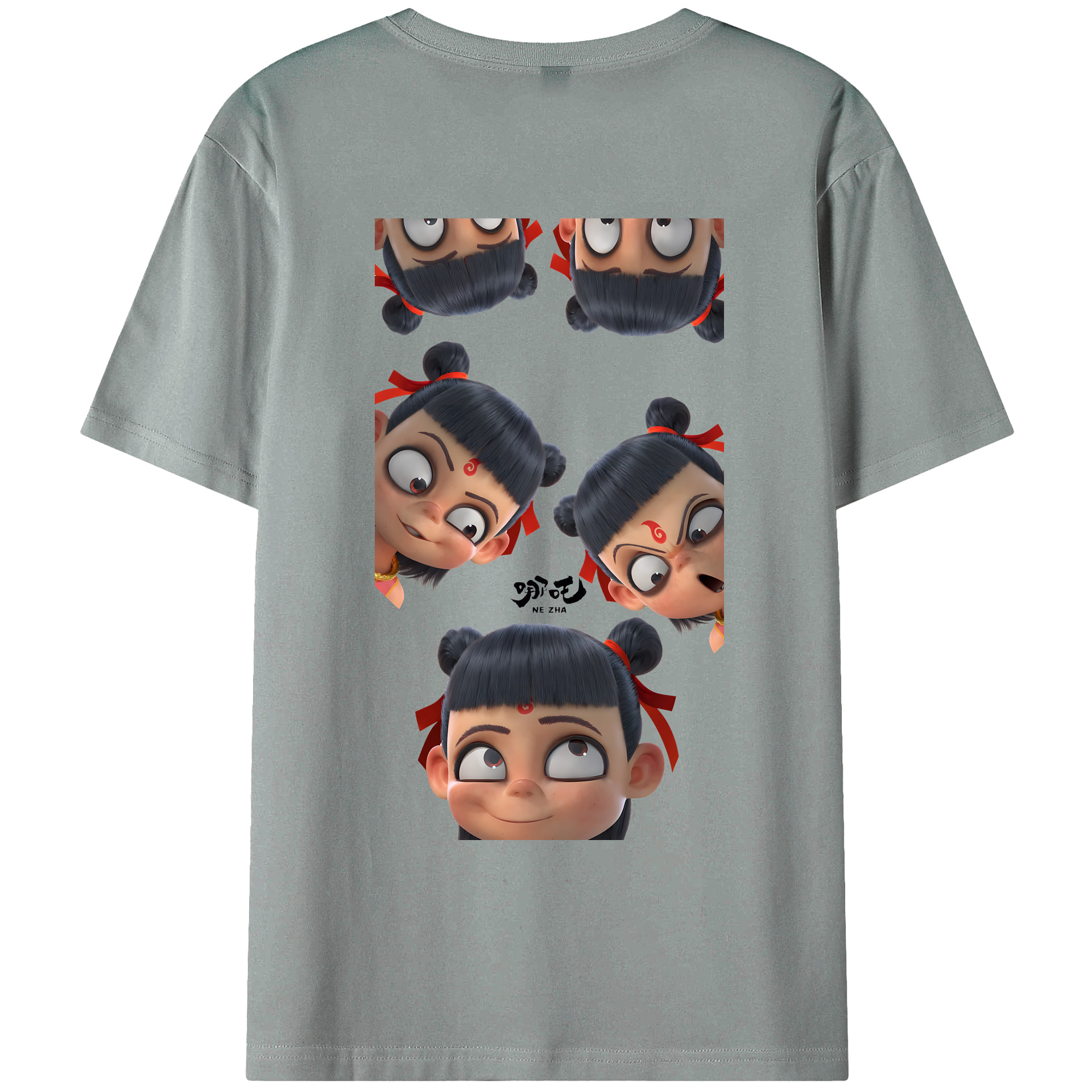 （画像用） Ne Zha 2 ナタ 魔童の大暴れ 綿100％ メンズ半袖Tシャツ（バックプリント） 通気性